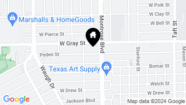 Map of 1108 Peden Street # B, Houston TX, 77006