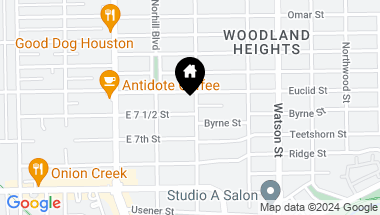 Map of 1001 E 7th 1/2 Street, Houston TX, 77009
