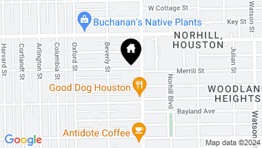 Map of 736 E 10th Street, Houston TX, 77008