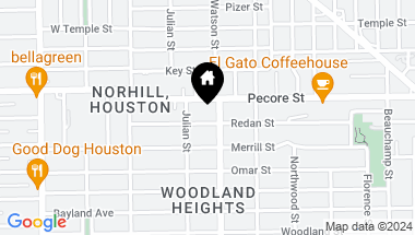 Map of 809 Redan Street, Houston TX, 77009