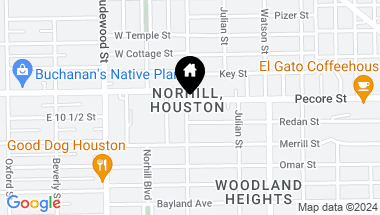 Map of 950 Pecore Street, Houston TX, 77009