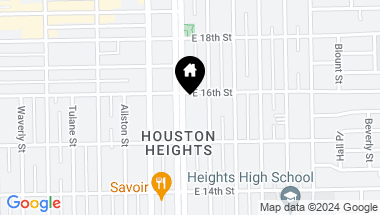 Map of 1536 1/2 Heights Boulevard, Houston TX, 77008