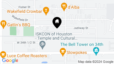 Map of 915 B W 35th Street, Houston TX, 77018