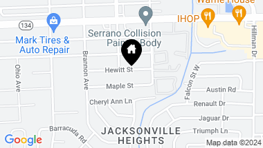Map of 8144 Hewitt St, Jacksonville FL, 32244