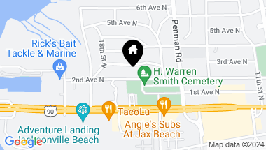 Map of 1621 2ND Avenue N, Jacksonville Beach FL, 32250