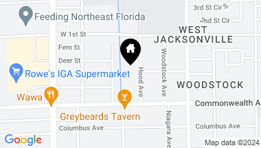 Map of 1044 HOOD Avenue, Jacksonville FL, 32254