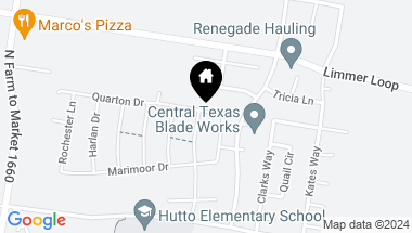 Map of 116 Groves LN, Hutto TX, 78634