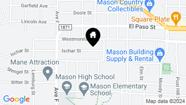 Map of 911 Ischar St, Mason TX, 76856