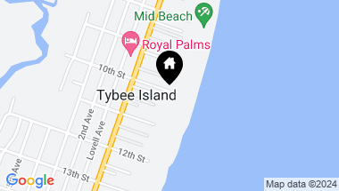 Map of 1 10th Street, Tybee Island GA, 31328