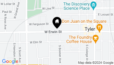 Map of 544 W Erwin Street, Tyler TX, 75702