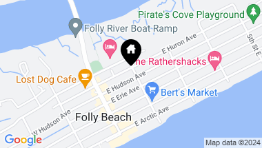 Map of 124 E Hudson Avenue, Folly Beach SC, 29439
