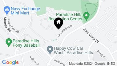 Map of 6418 Hayward Way, Paradise Hills CA, 92139