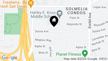 Map of 4830 Solola Ave, Logan Heights CA, 92113