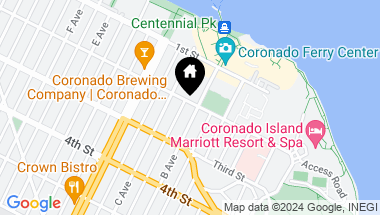 Map of 202 B Avenue, Coronado CA, 92118