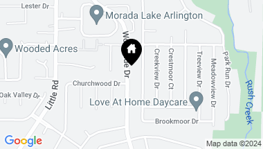 Map of 2617 Woodside Drive, Arlington TX, 76016