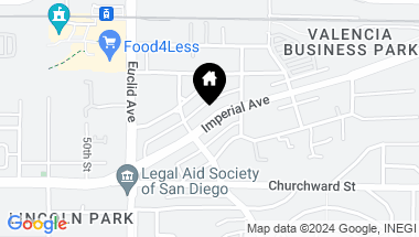 Map of 5236 - 5238 Imperial Ave, Encanto CA, 92114