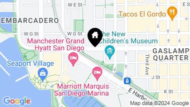 Map of 500 W Harbor Drive # 910, San Diego Downtown CA, 92101