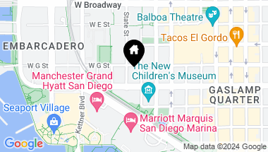 Map of 301 W G St # 434, San Diego Downtown CA, 92101