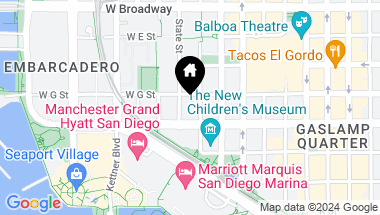 Map of 301 W G St # 301, San Diego Downtown CA, 92101