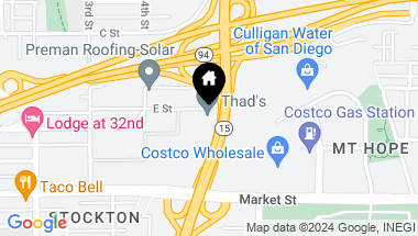 Map of 3517 E St, San Diego CA, 92102