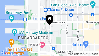 Map of 700 W E St # 3702, San Diego Downtown CA, 92101