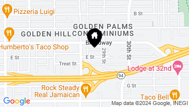 Map of 2850-52 E Street, San Diego CA, 92102