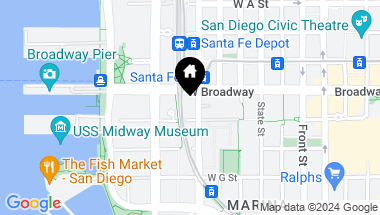 Map of 700 W E St # 1005, San Diego Downtown CA, 92101