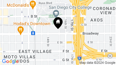 Map of 1480 Broadway 2415, San Diego CA, 92101