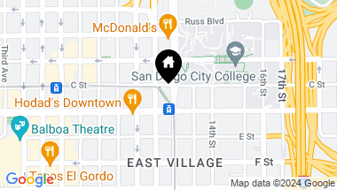 Map of 1080 Park Blvd # 1710, San Diego Downtown CA, 92101