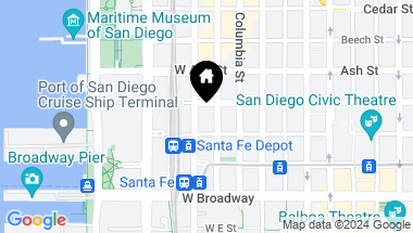 Map of 1262 Kettner Boulevard 2601, San Diego CA, 92101