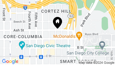 Map of 801 Ash Street # 1802, San Diego Downtown CA, 92101