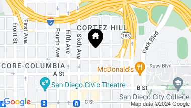 Map of 702 Ash St # 308, San Diego Downtown CA, 92101