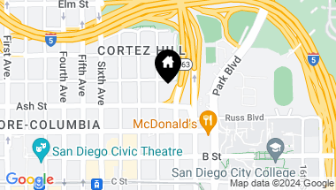 Map of 1441 9th Ave # 2203, San Diego Downtown CA, 92101