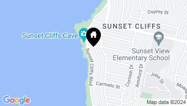 Map of 889 Sunset Cliffs Boulevard, Ocean Beach CA, 92107