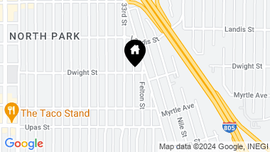 Map of 3323 Dwight St., North Park CA, 92104