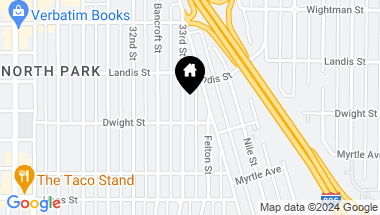 Map of 3627-29 33rd St, North Park CA, 92104