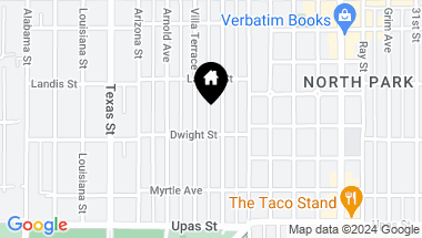 Map of 3626-30 Pershing Ave, North Park CA, 92104