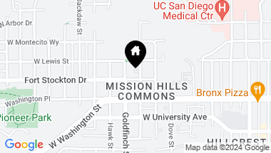 Map of 845 Fort Stockton Dr # 105, Mission Hills CA, 92103