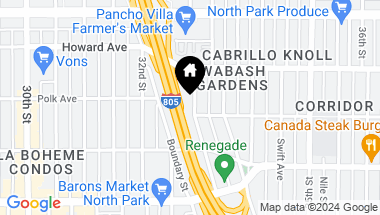 Map of 4122 33rd St, San Diego CA, 92104