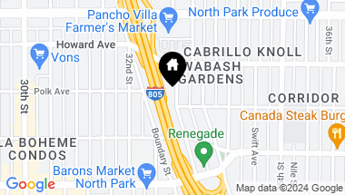 Map of 4122 33rd St, North Park CA, 92104