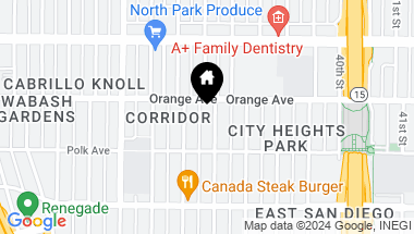 Map of 4164 Cherokee Ave F, San Diego CA, 92104