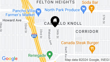 Map of 4164 34th Street, North Park CA, 92104