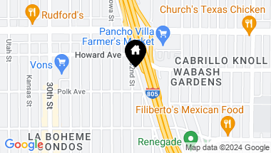 Map of 4135-4139 32nd St, North Park CA, 92104