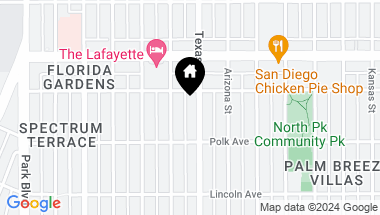 Map of 4170 Texas Street, North Park CA, 92104