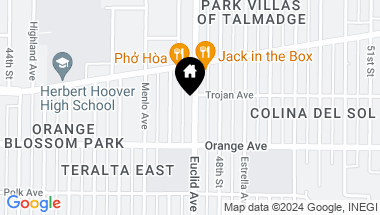 Map of 4256 Euclid Avenue, San Diego CA, 92115