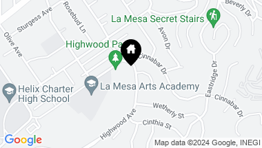 Map of 7888 Highwood Avenue, La Mesa CA, 91941