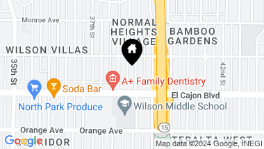 Map of 4346 39th, East San Diego CA, 92105