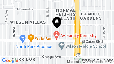Map of 4354 38th Street, San Diego CA, 92105