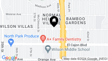 Map of 3903 Meade Ave, San Diego CA, 92116
