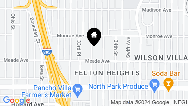 Map of 4429 33rd Street, San Diego CA, 92116
